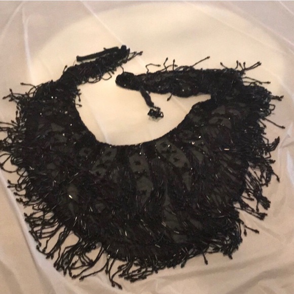 Victorian Vibes VTG Isabella Silk Beaded Shoulder Wrap Shawl - Picture 4 of 8